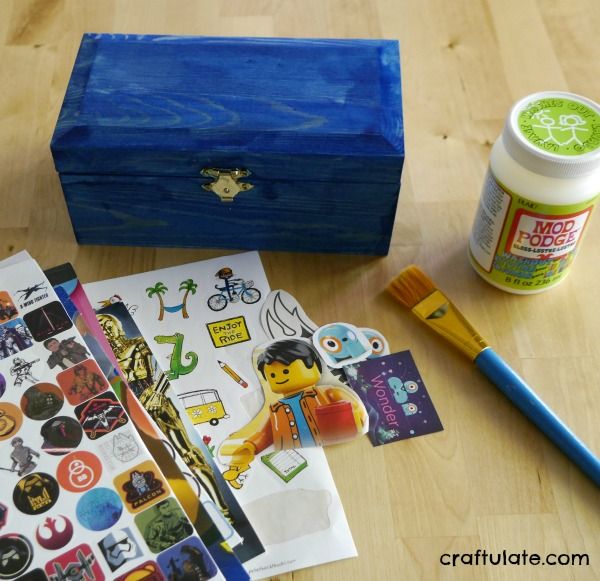 Mod Podge Treasure Chest - a personalized craft for kids to make