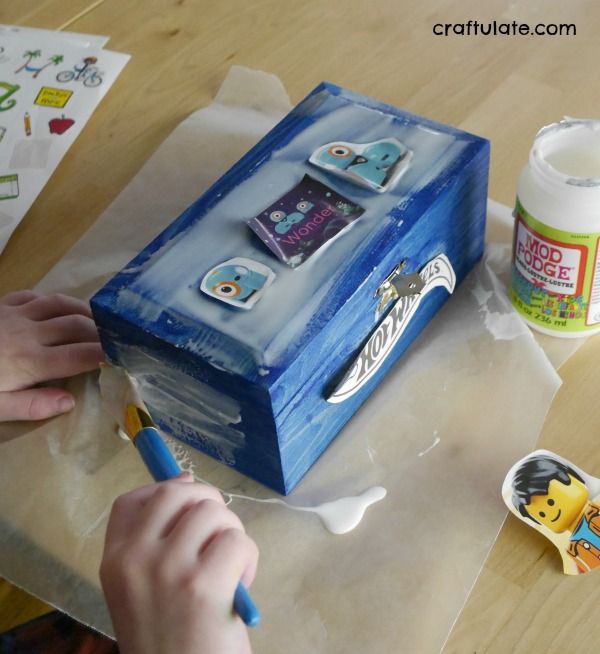 Mod Podge Treasure Chest - a personalized craft for kids to make