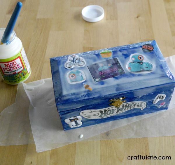 Mod Podge Treasure Chest - a personalized craft for kids to make