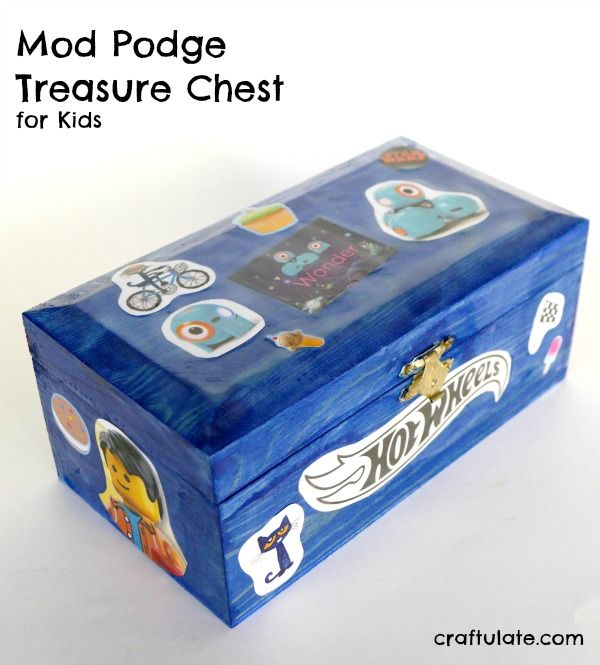 Mod Podge Treasure Chest - a personalized craft for kids to make
