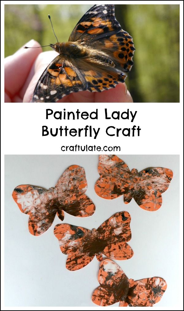 Painted Lady Butterfly Craft - a fun art project for kids that uses a marble painting technique!