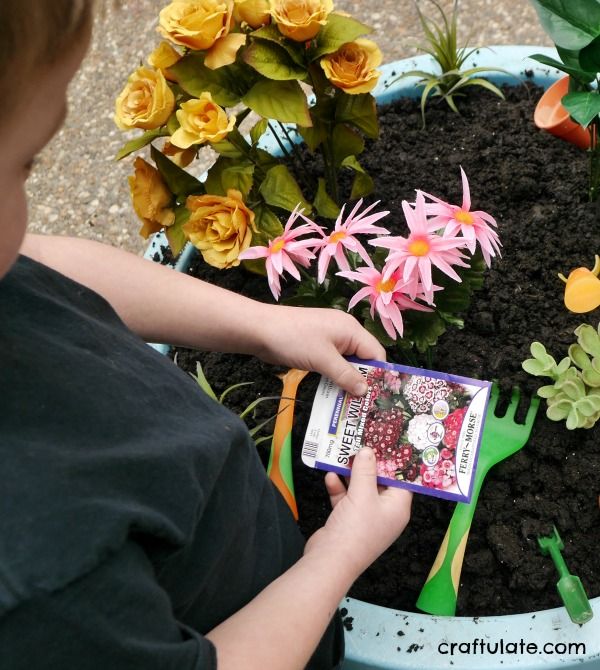 Gardening Sensory Bin - a fun activity for kids to explore and discover!