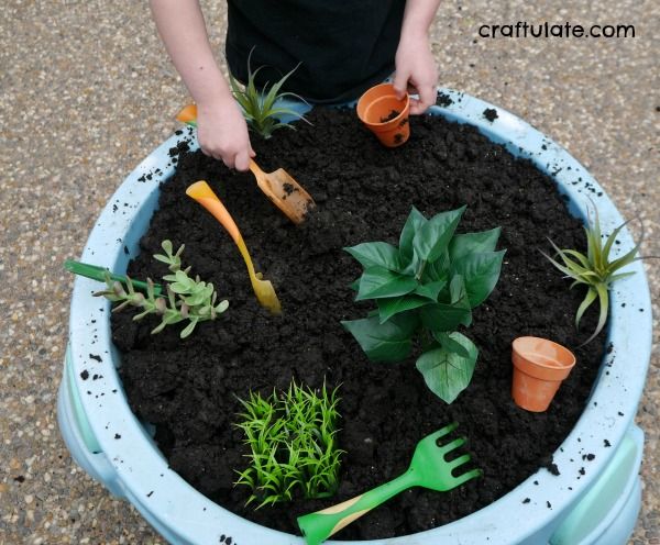 Gardening Sensory Bin - a fun activity for kids to explore and discover!