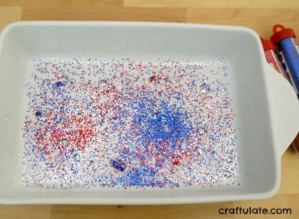 Glitter Fireworks Science Activity - red white and blue!!!