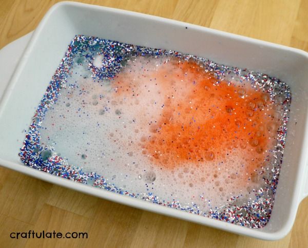 Glitter Fireworks Science Activity - red white and blue!!!