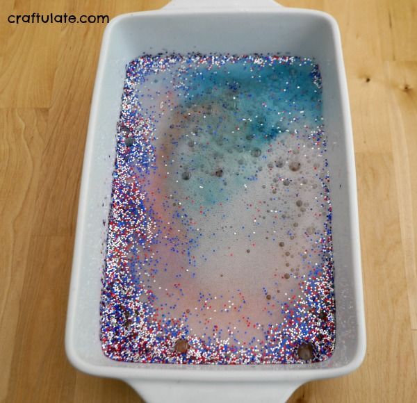 Glitter Fireworks Science Activity - red white and blue!!!