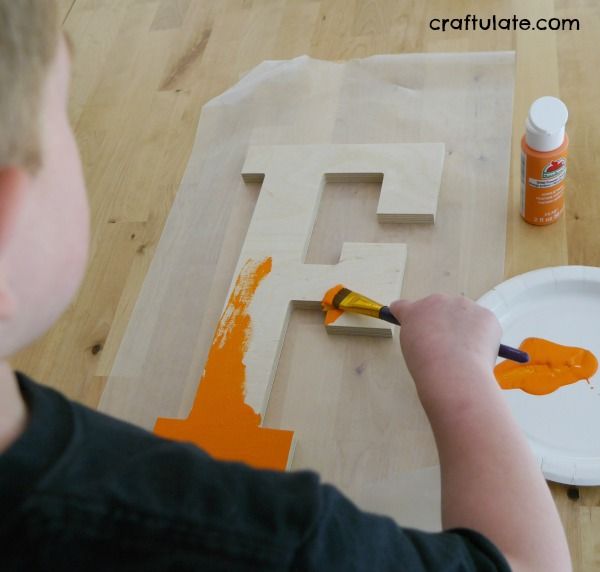 Stencil Decorated Letters - great for a kids' bedroom!