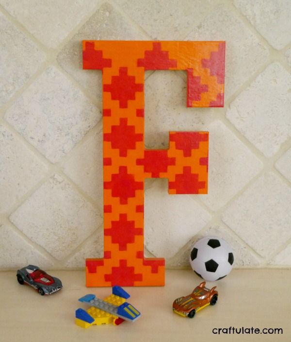 Stencil Decorated Letters - great for a kids' bedroom!