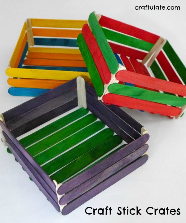 Craft Stick Crates - kids will love designing and making these!