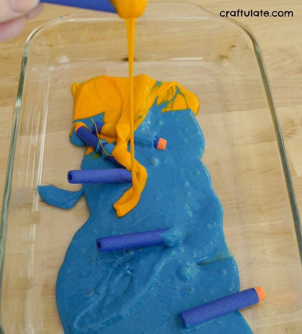 Nerf Slime - oozy play recipe for sensory fun!