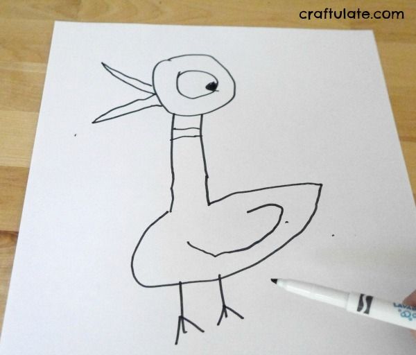 How to Draw the Mo Willems' Pigeon - a step-by-step guide by kids for kids.