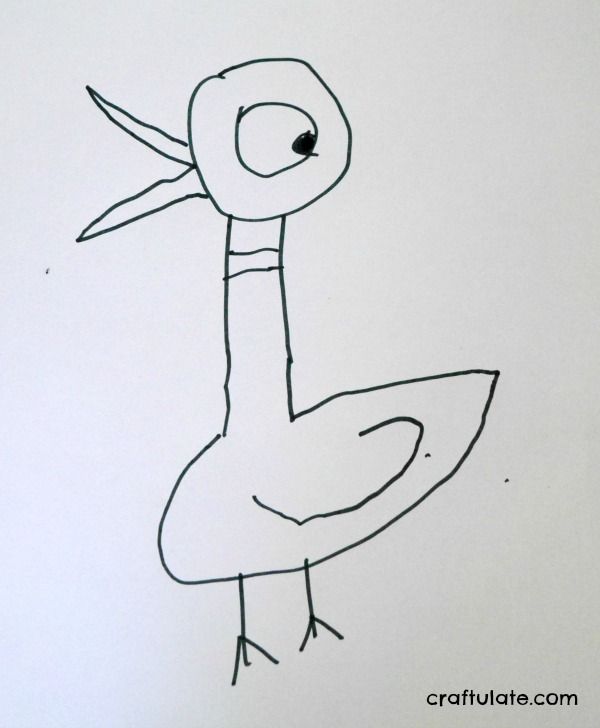 How to Draw the Mo Willems' Pigeon Craftulate