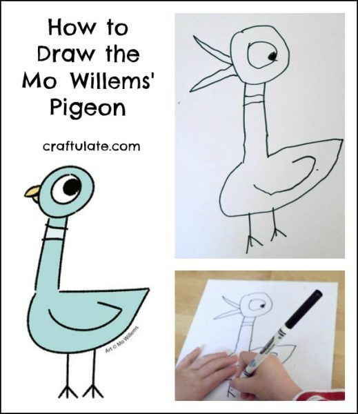 How to Draw the Mo Willems' Pigeon Craftulate