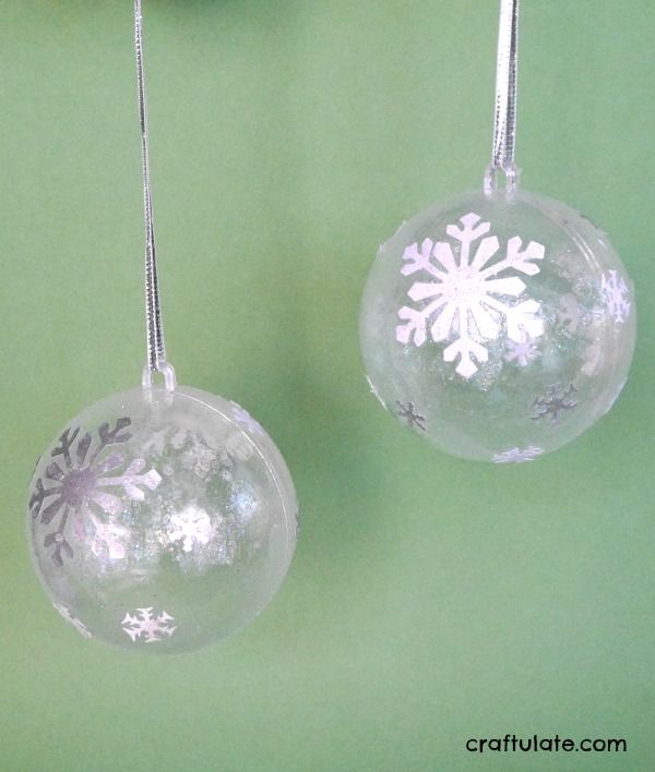 Glitter Snowflake Ornaments for kids to make!