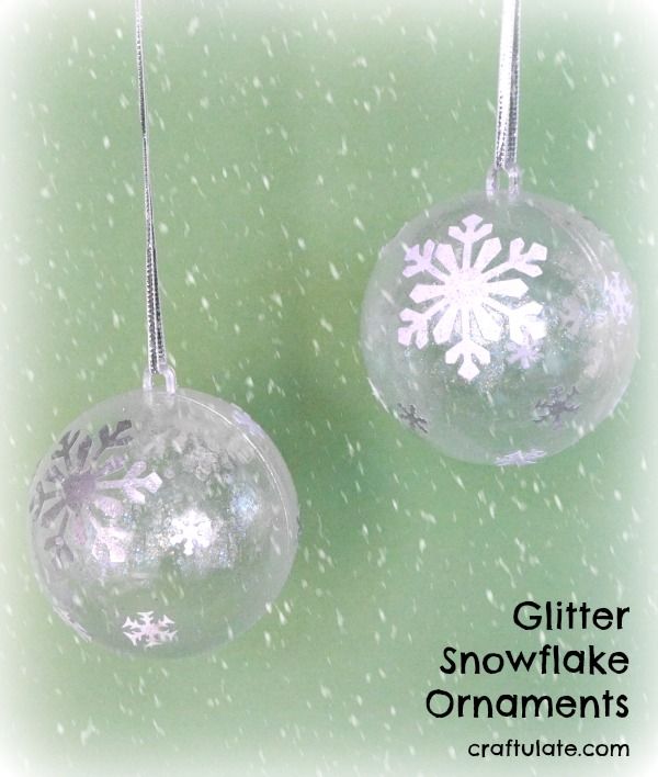 Glitter Snowflake Ornaments for kids to make!