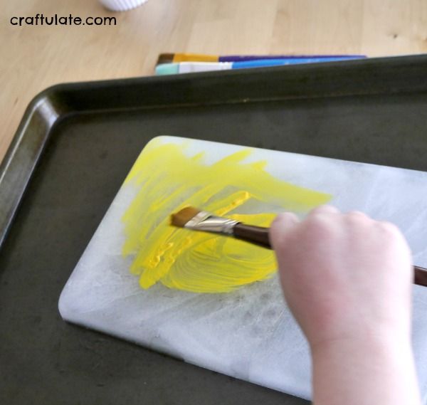 Painting On Ice - a winter art activity for kids!