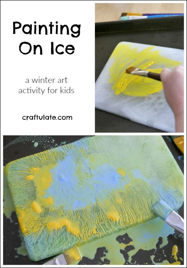 Painting On Ice - a winter art activity for kids!