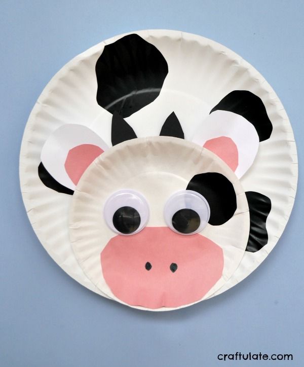 Paper Plate Cow - a fun kids craft for a farm or animal unit