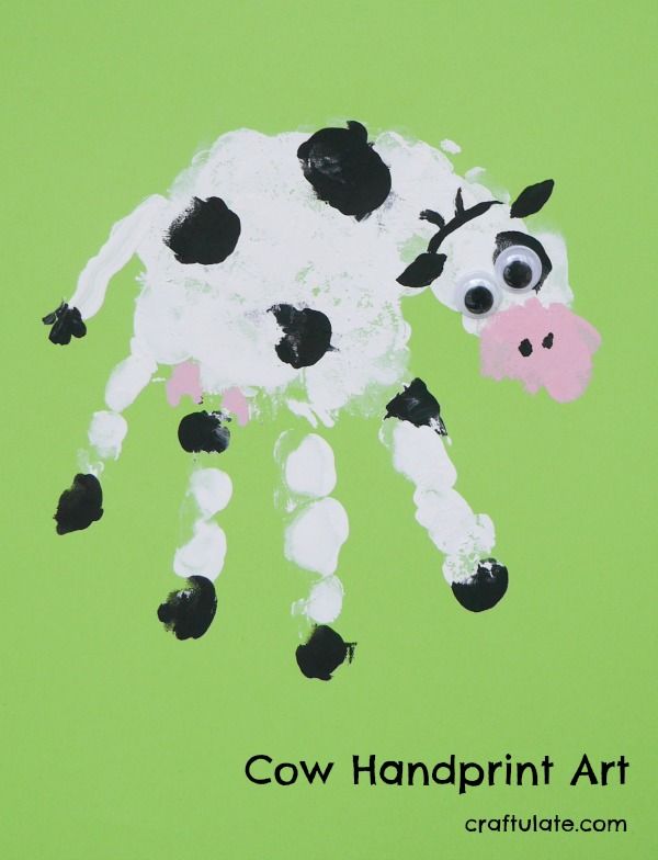 Cow Handprint Art - a cute farm themed art project!