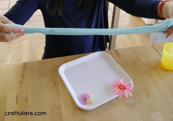 Spring Slime - sensory play recipe in pretty pastel colors