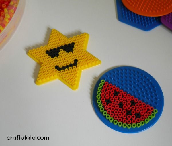 Summer Melty Bead Magnets - a fun craft for kids to design and make!