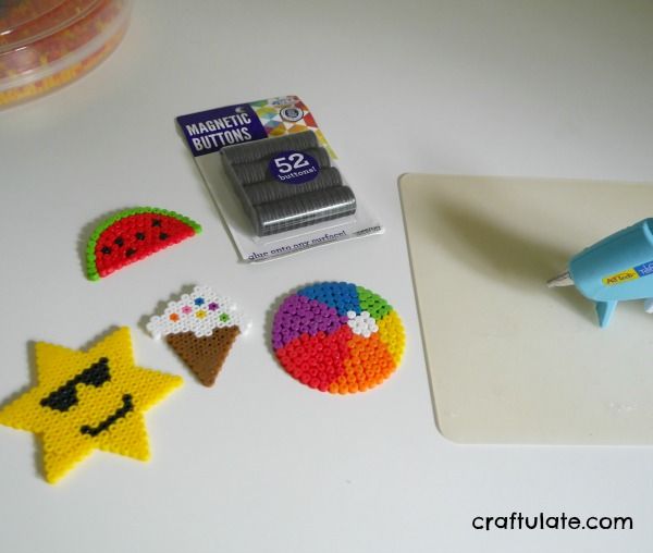 Summer Melty Bead Magnets - a fun craft for kids to design and make!