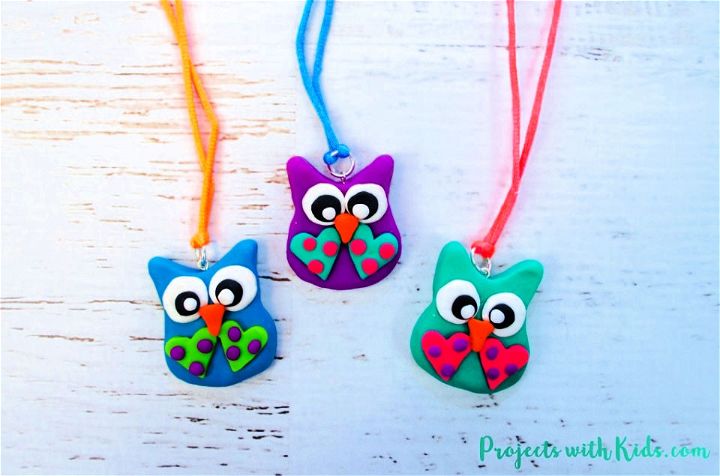 Adorable DIY Polymer Clay Owl Necklaces