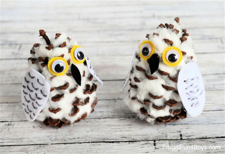 Adorable Pine Cone Snowy Owl Craft