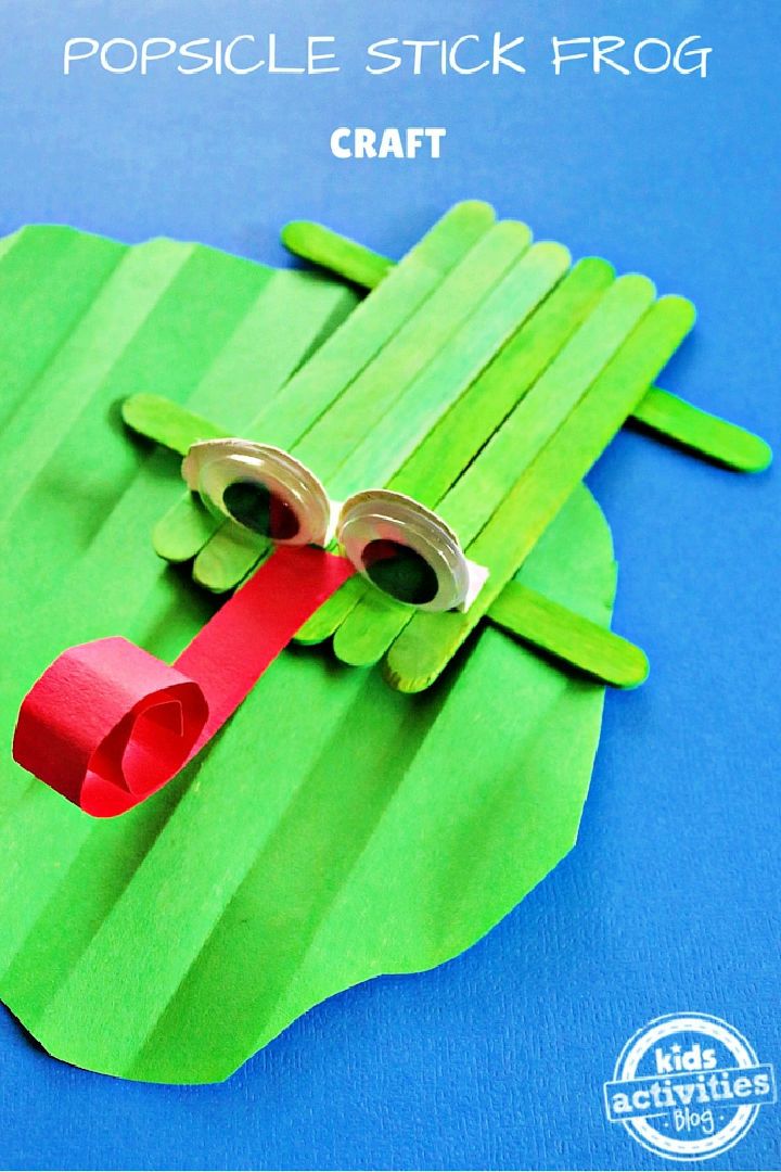 Cutest Popsicle Stick Frog Craft for Kids