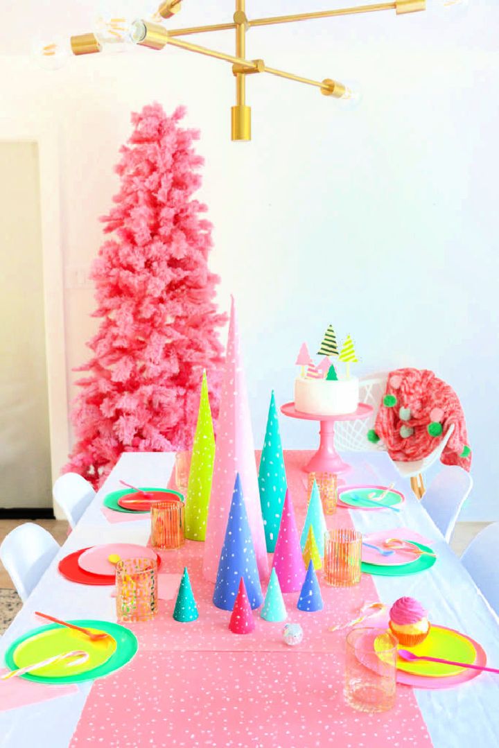 DIY Snow Dotted Cone Trees