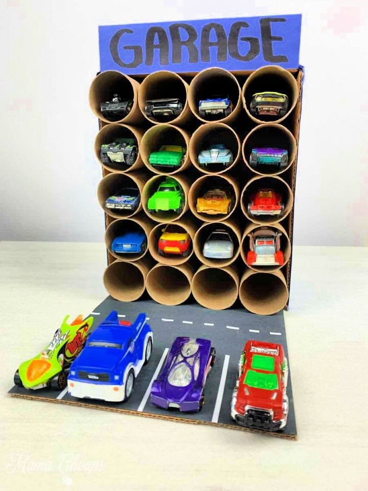 DIY Toilet Paper Tube Toy Car Garage