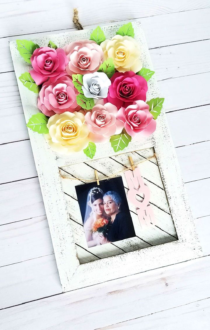 Paper Rose Mother's Day Rustic Frame