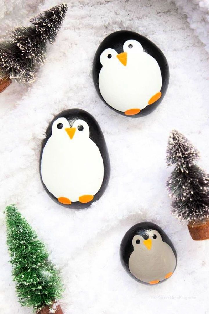 Penguin Painted Rocks