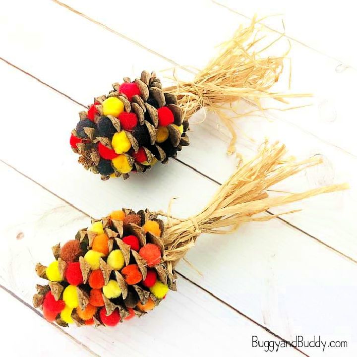 Pinecone Indian Corn Craft for Thanksgiving