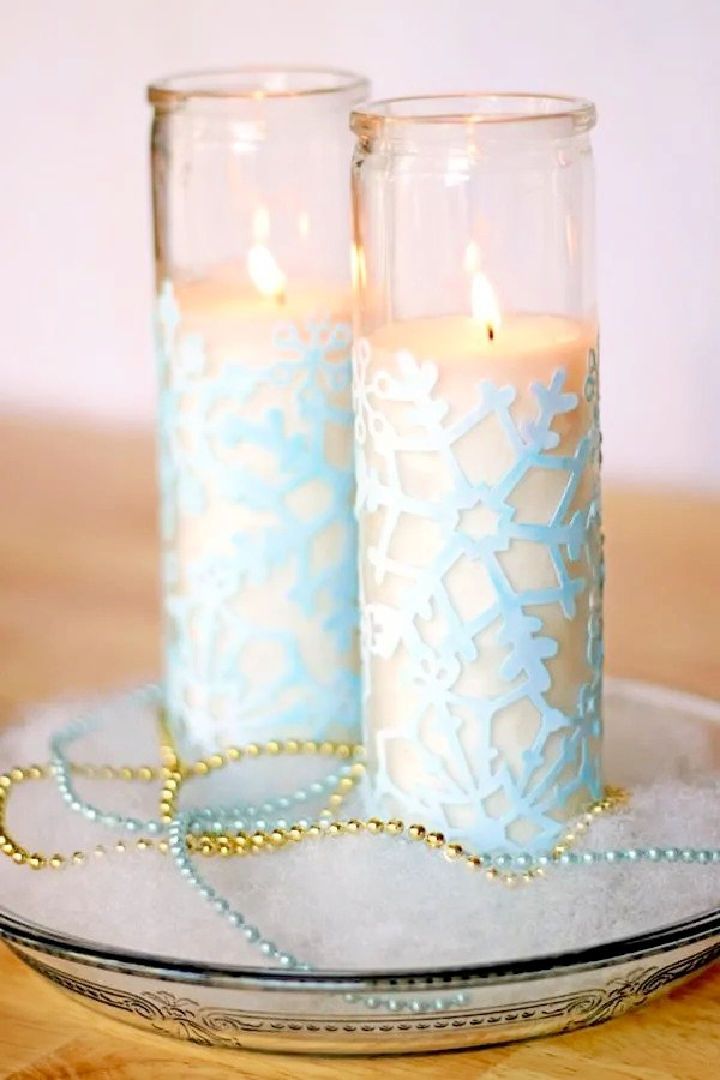 Snowflake Votives for Winter