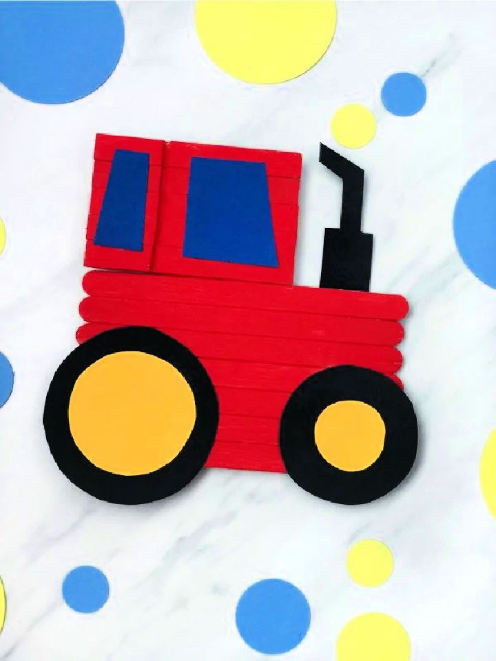 Tractor Popsicle Stick Craft For Kids