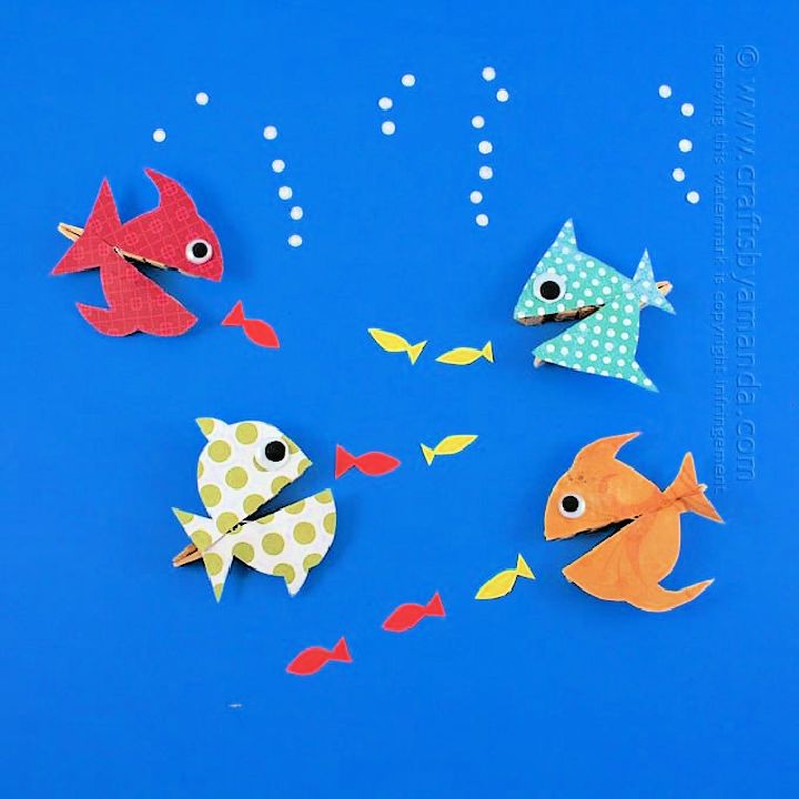 Clothespin Hungry Fish Craft
