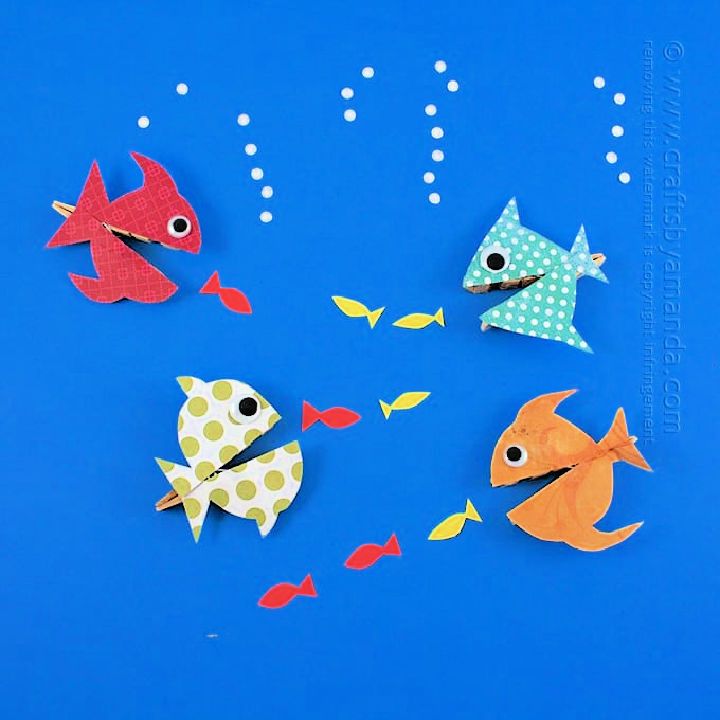 fun express hanging tissue fish decorations (6 pc) party decor, hanging  decor, under the sea adventures for home, school or o