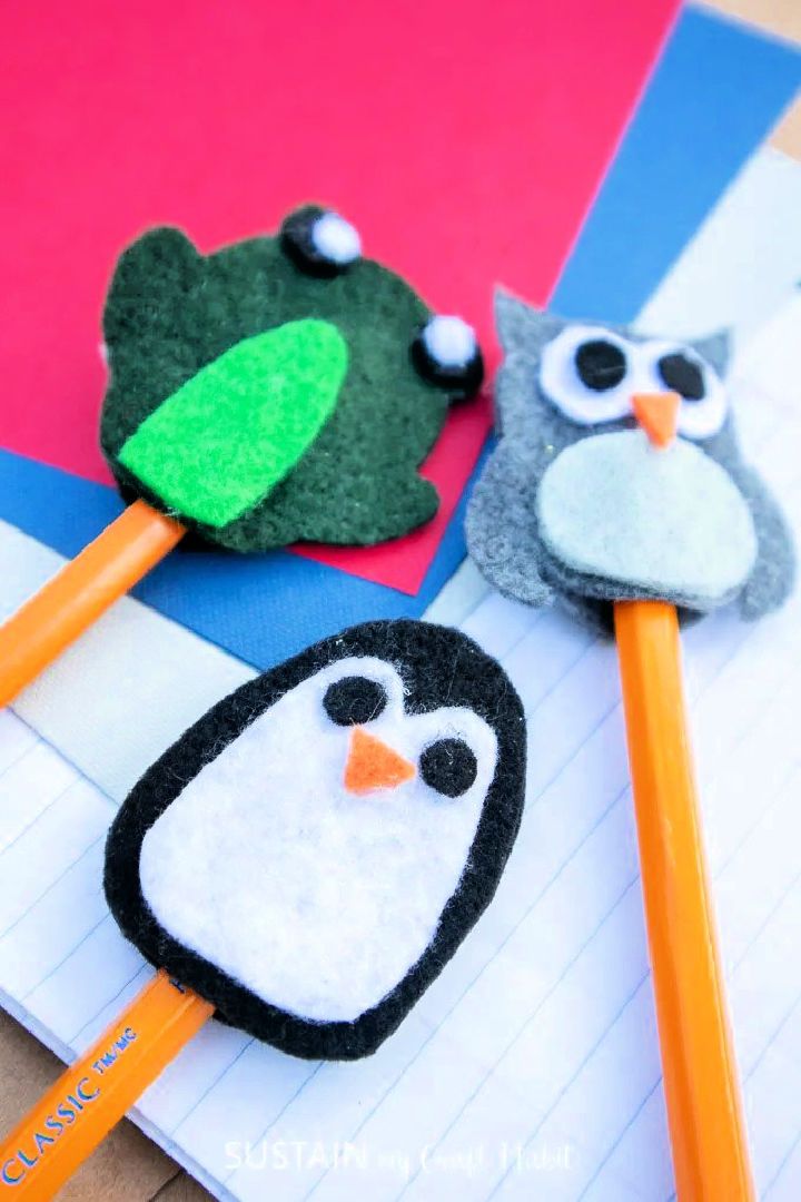 DIY Adorable Felt Animal Pencil Toppers