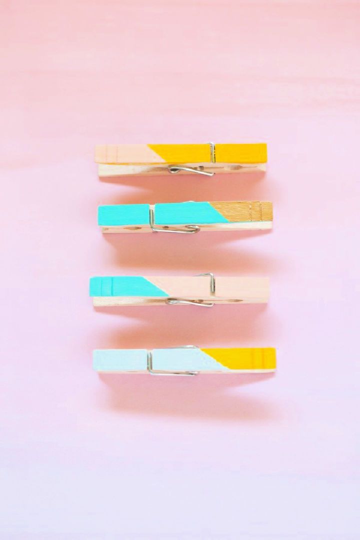 DIY Color block Clothespin Clips