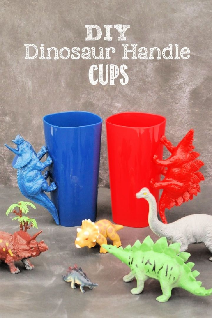 DIY Dinosaur Handle Cups