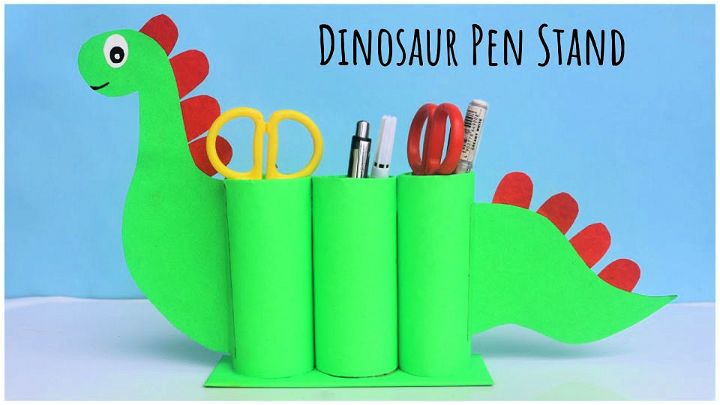 Wooden Dinosaur Crayon Organizer Handmade Kids' Craft Organizer