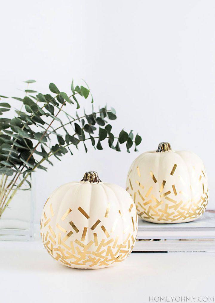 DIY Gold Confetti Pumpkins