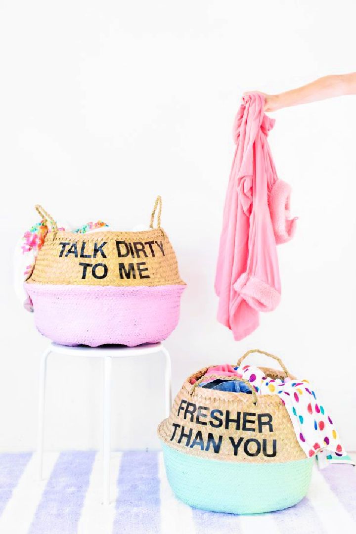 DIY Graphic Laundry Baskets