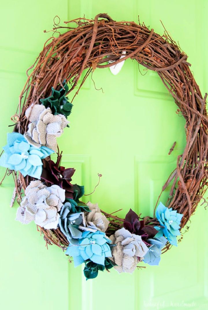 DIY Leather Succulent Wreath