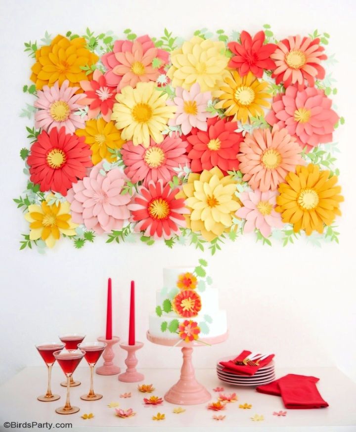 DIY Paper Flowers Backdrop