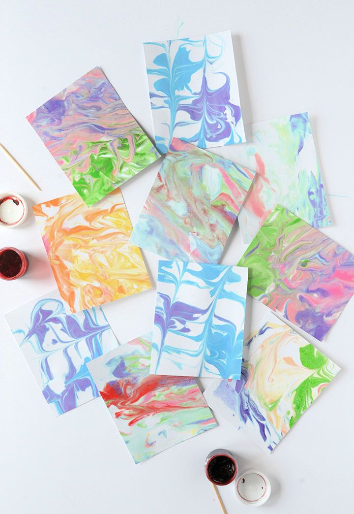 DIY Shaving Cream Marbled Paper