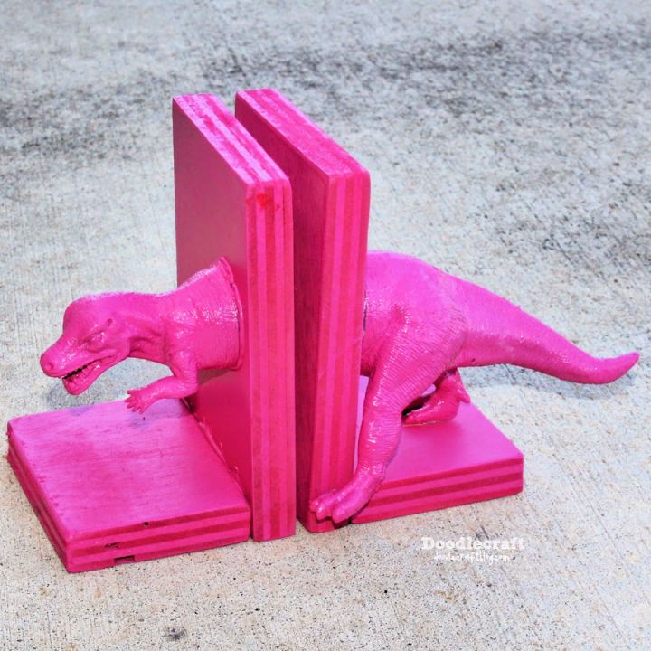 Dinosaur Bookends with Hot Glue