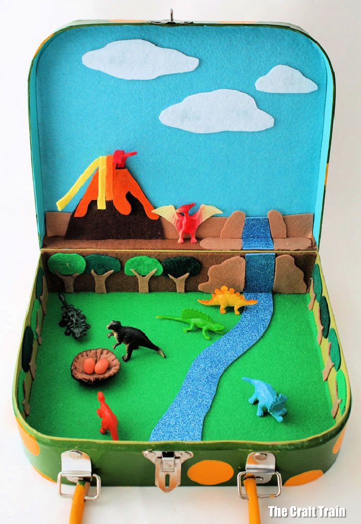 Dinosaur Small World in a Suitcase