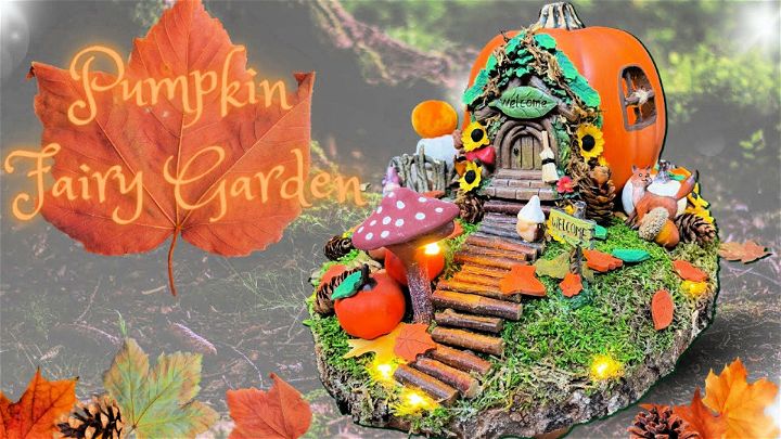 Dollar Tree DIY Fairy Garden Pumpkin House and Garden